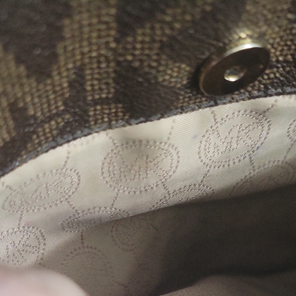 Michael Kors Brown Suede-Like Crossbody Bag with Gold Hardware - Picture 11 of 11